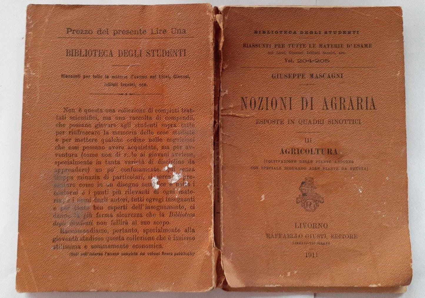 Nozioni di agraria esposti in quadri sinottici, III Agricoltura - copertina