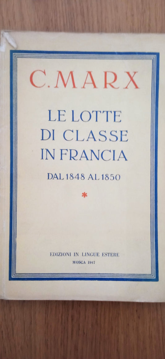 Le lotte di classe in Francia dal 1848 al 1850 - copertina