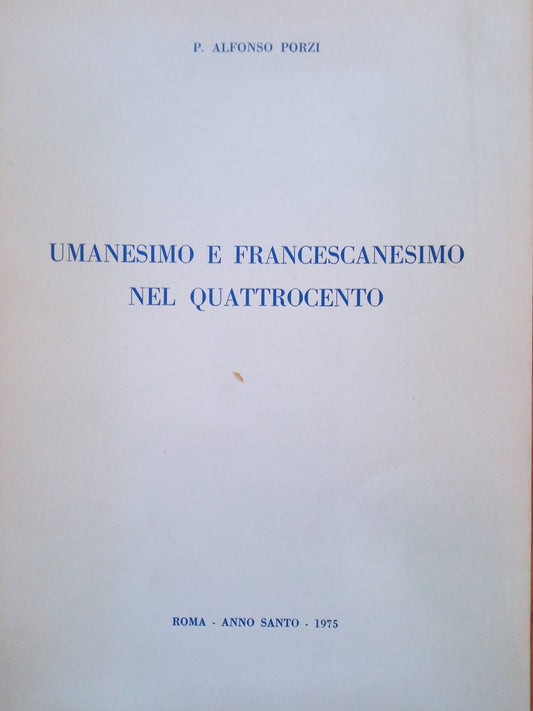 Umanesimo e Francescanesimo nel Quattrocento - copertina