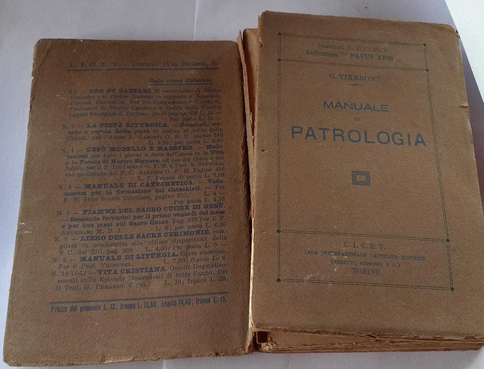 Manuale di patrologia. Versione italiana del prof. Sac. L. Coccolo - copertina