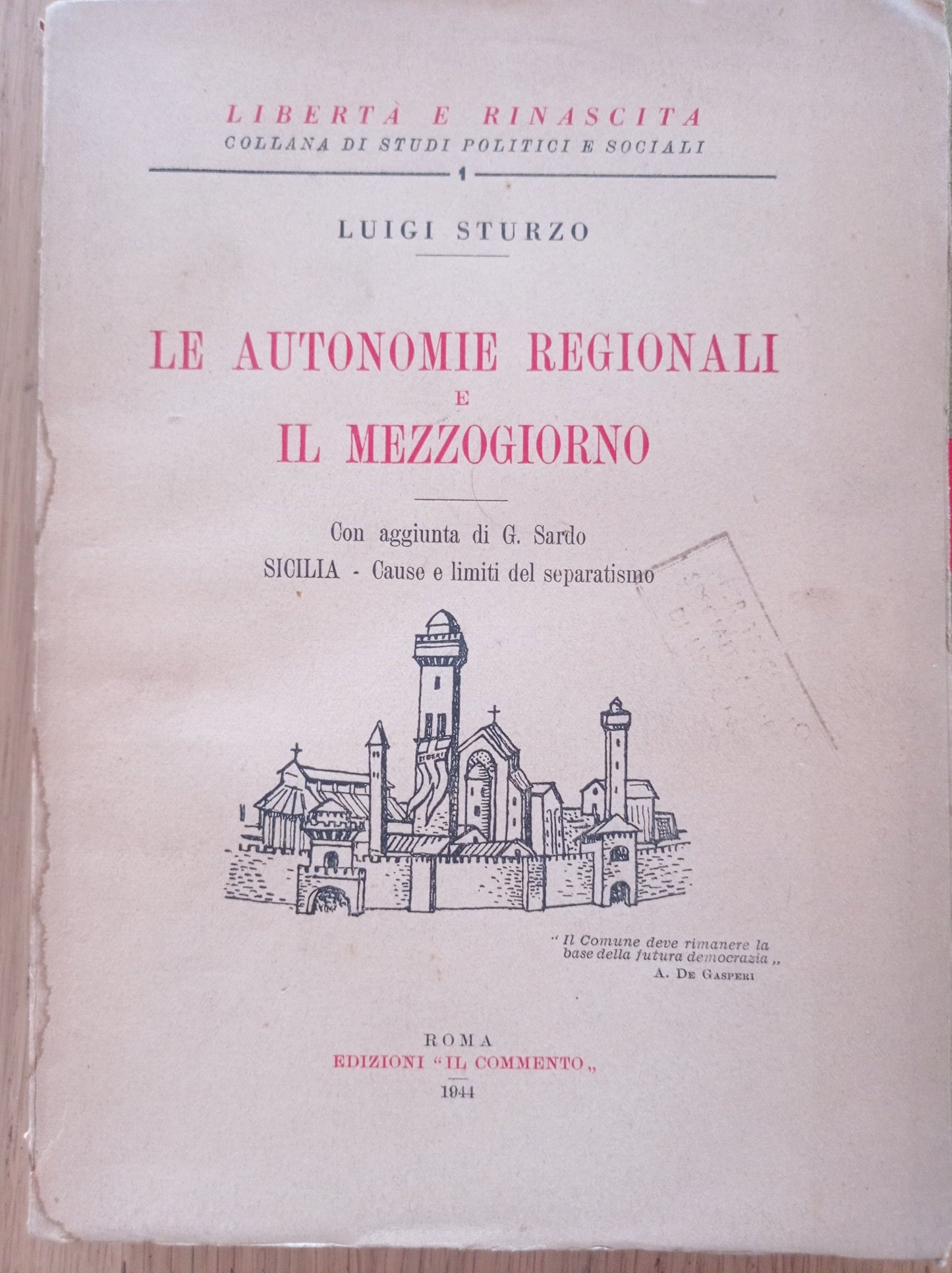Le autonomie regionali e il mezzogiorno - copertina