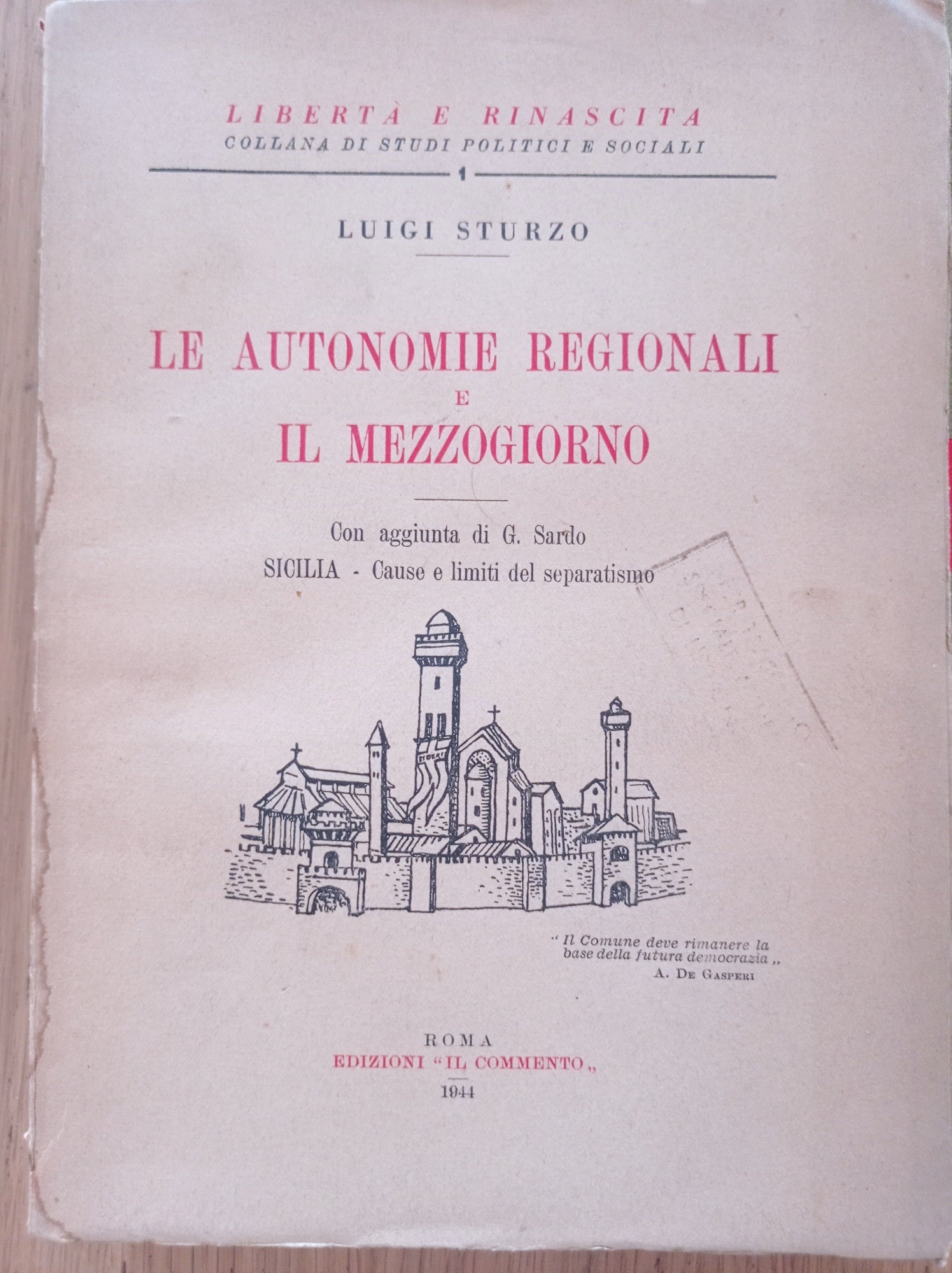 Le autonomie regionali e il mezzogiorno - copertina