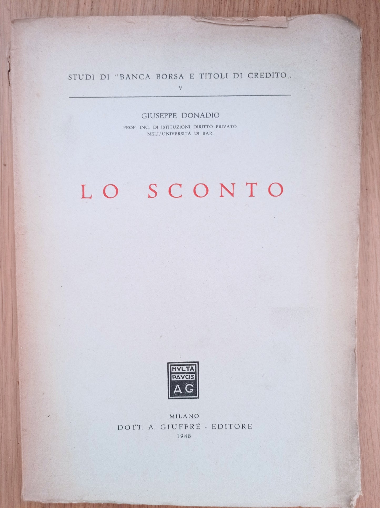 Lo sconto - copertina