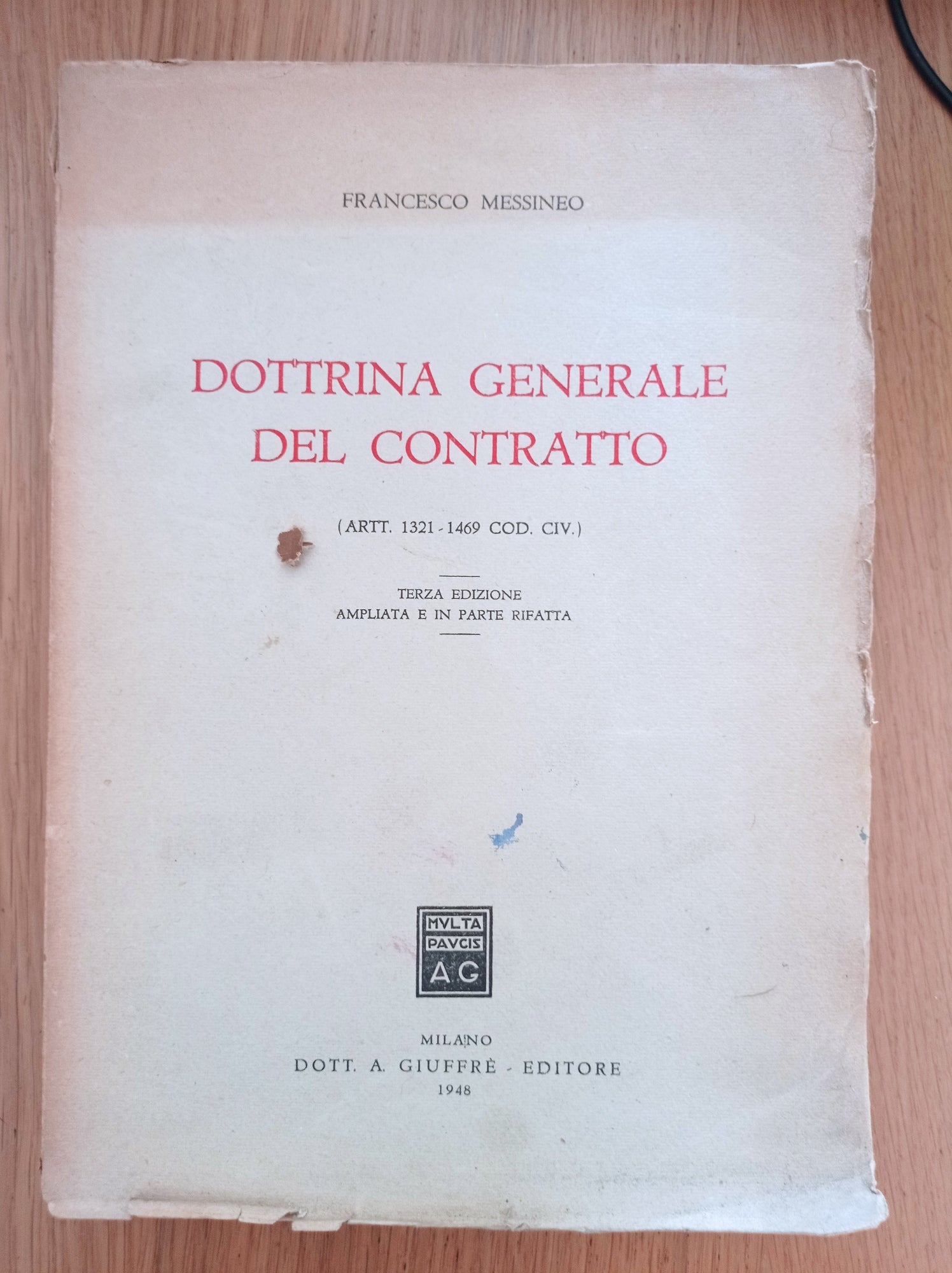 Dottrina generale del contratto - copertina