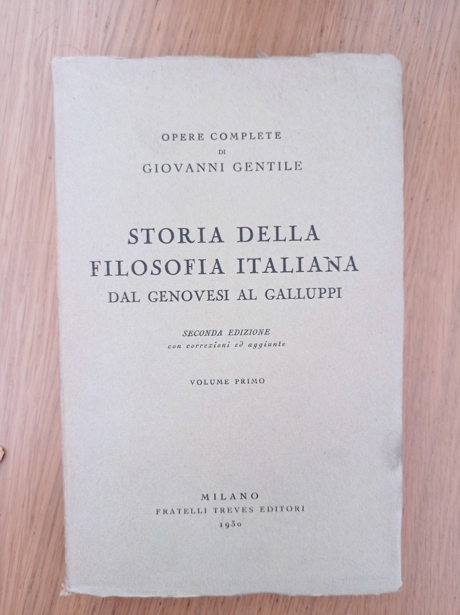 Storia della filosofia italiana dal Genovesi al Galluppi Vol. 1 - copertina