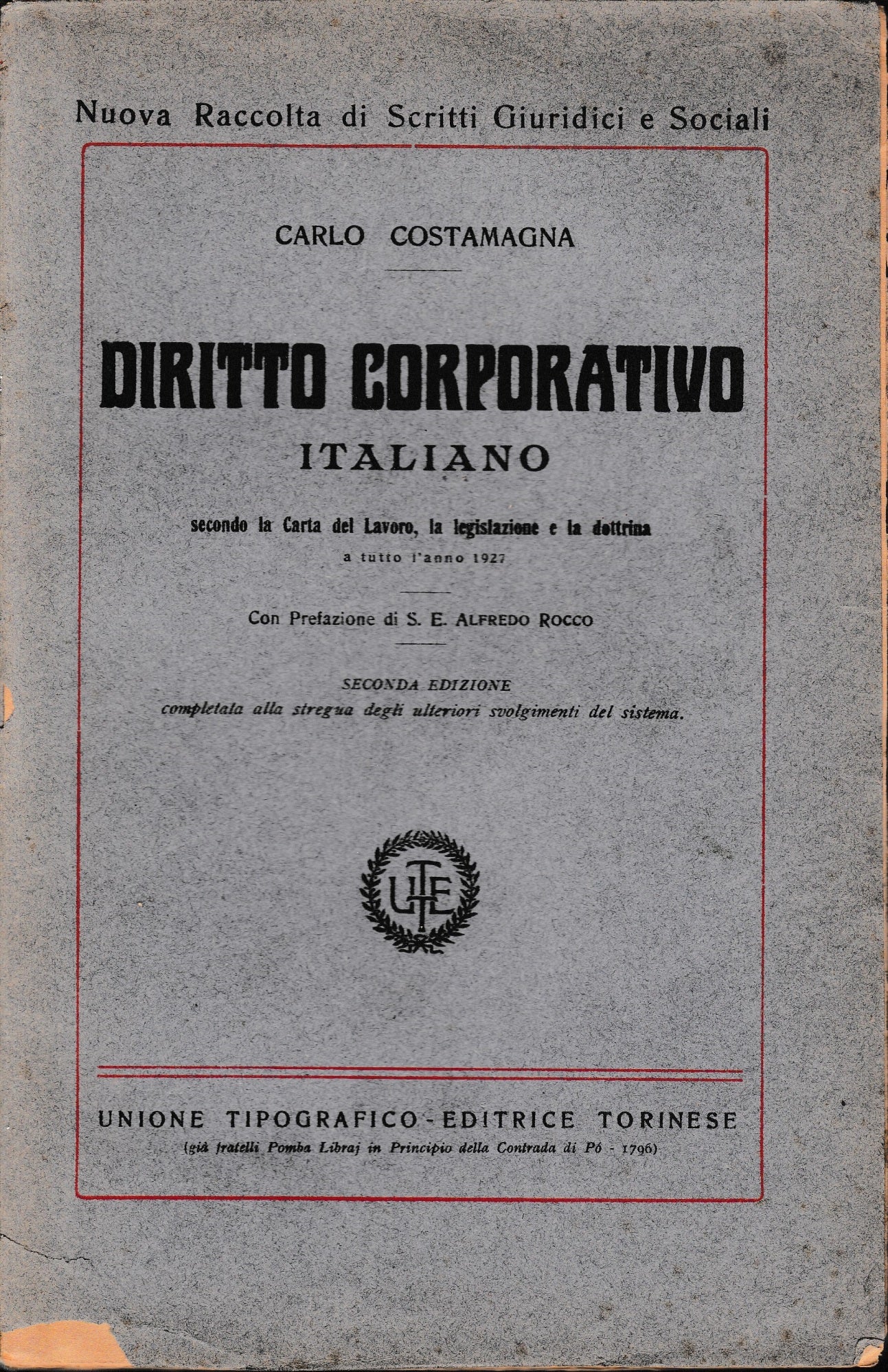 Diritto corporativo italiano - copertina