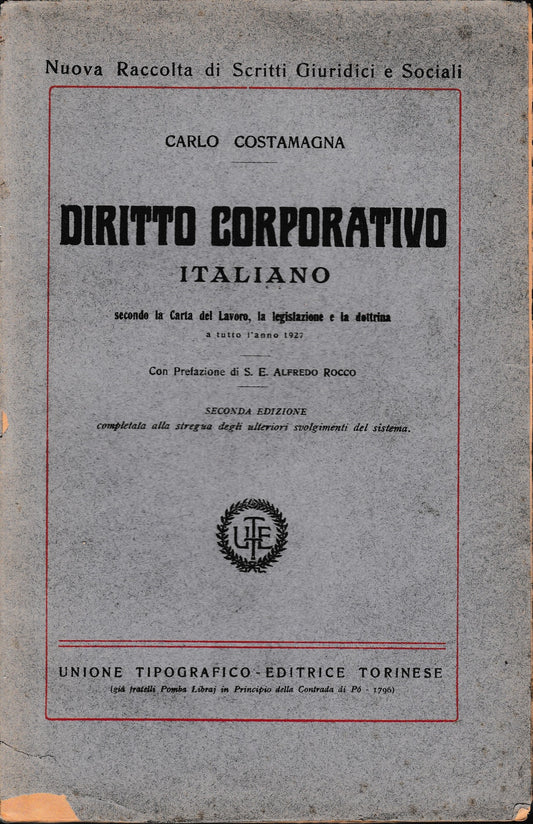 Diritto corporativo italiano - copertina