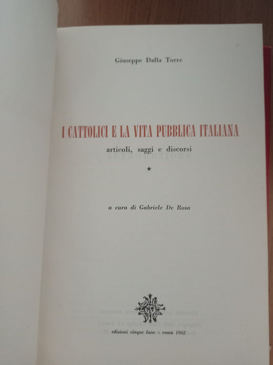 I cattolici e la vita pubblica italiana - copertina