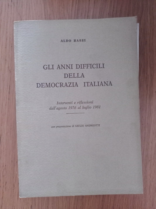 Gli anni difficili della Democrazia Italiana - copertina