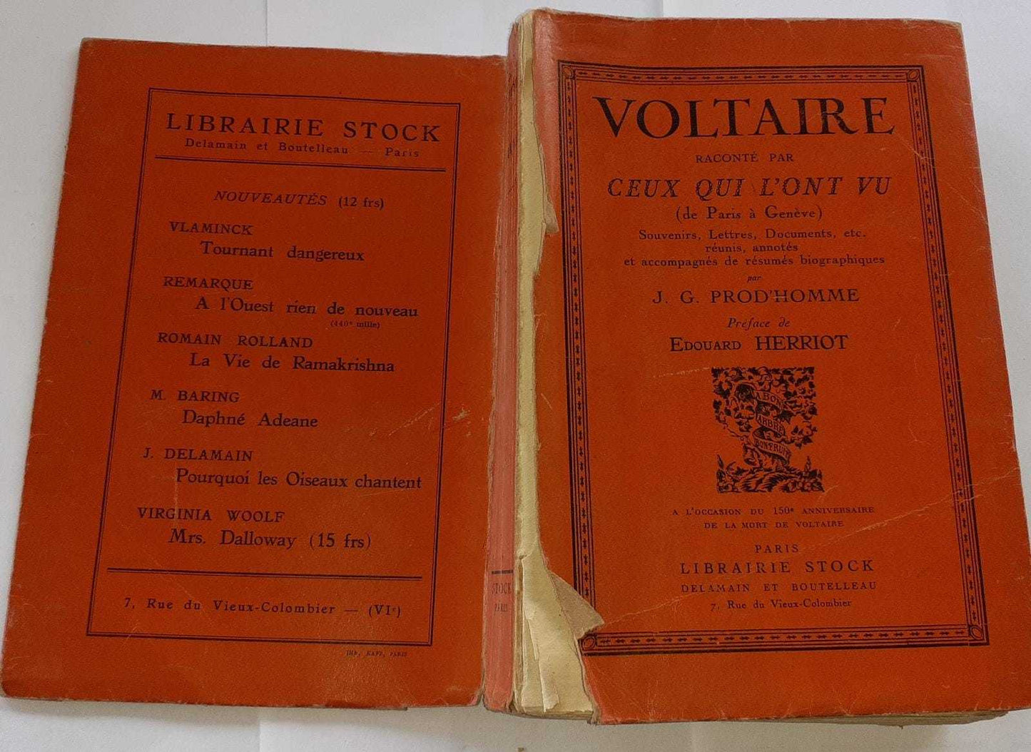 Voltaire raconte' par ceux qui l'ont vu (de Paris a' Genevre) Souvenirs, lettres, documents, etc. - copertina