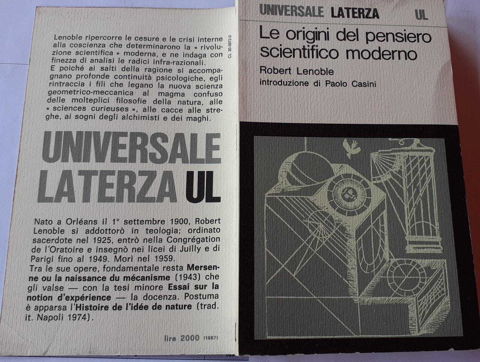 Le origini del pensiero scientifico moderno - copertina