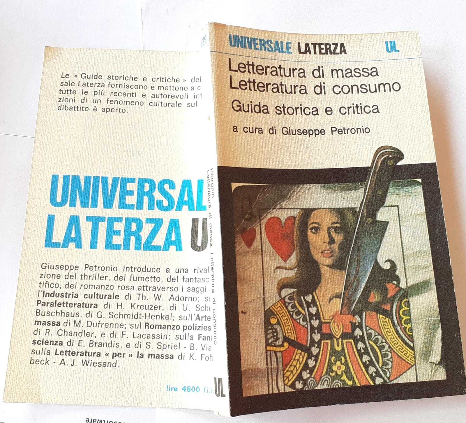 Letteratura di massa. Letteratura di consumo. Guida storica e critica - copertina