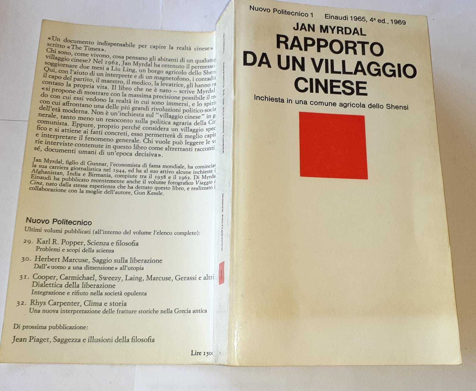 Rapporto da un villaggio cinese. Inchiesta in una comune agricola dello Shensi - copertina