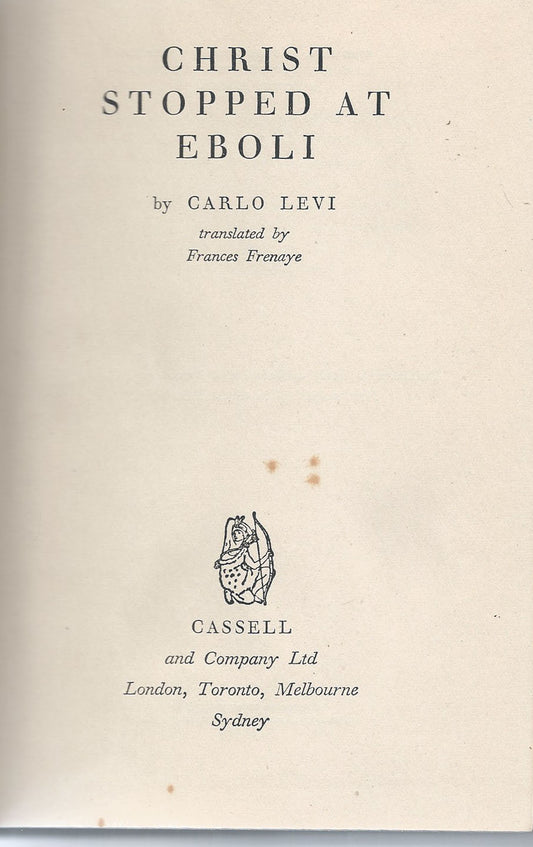 Christ stopped at Eboli - copertina