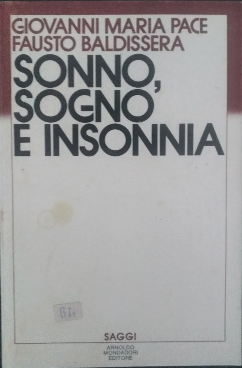Sonno, sogno e insonnia - copertina