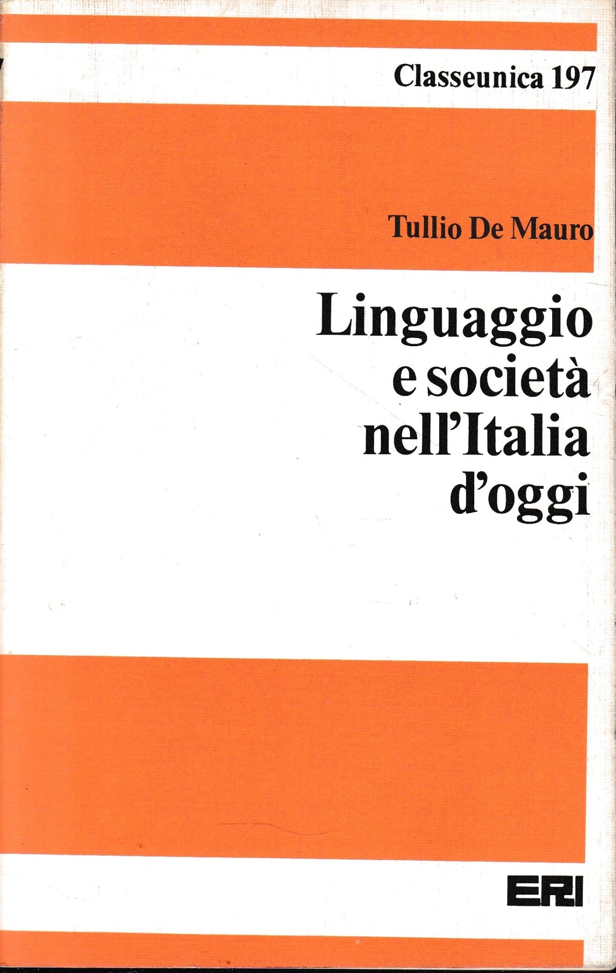 Linguaggio e società nell'Italia di oggi - copertina