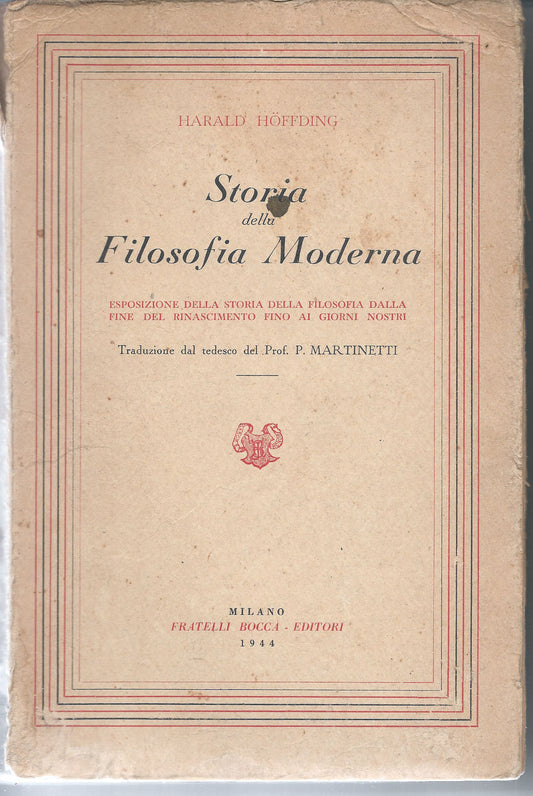 Storia della Filosofia Moderna (volume secondo) - copertina