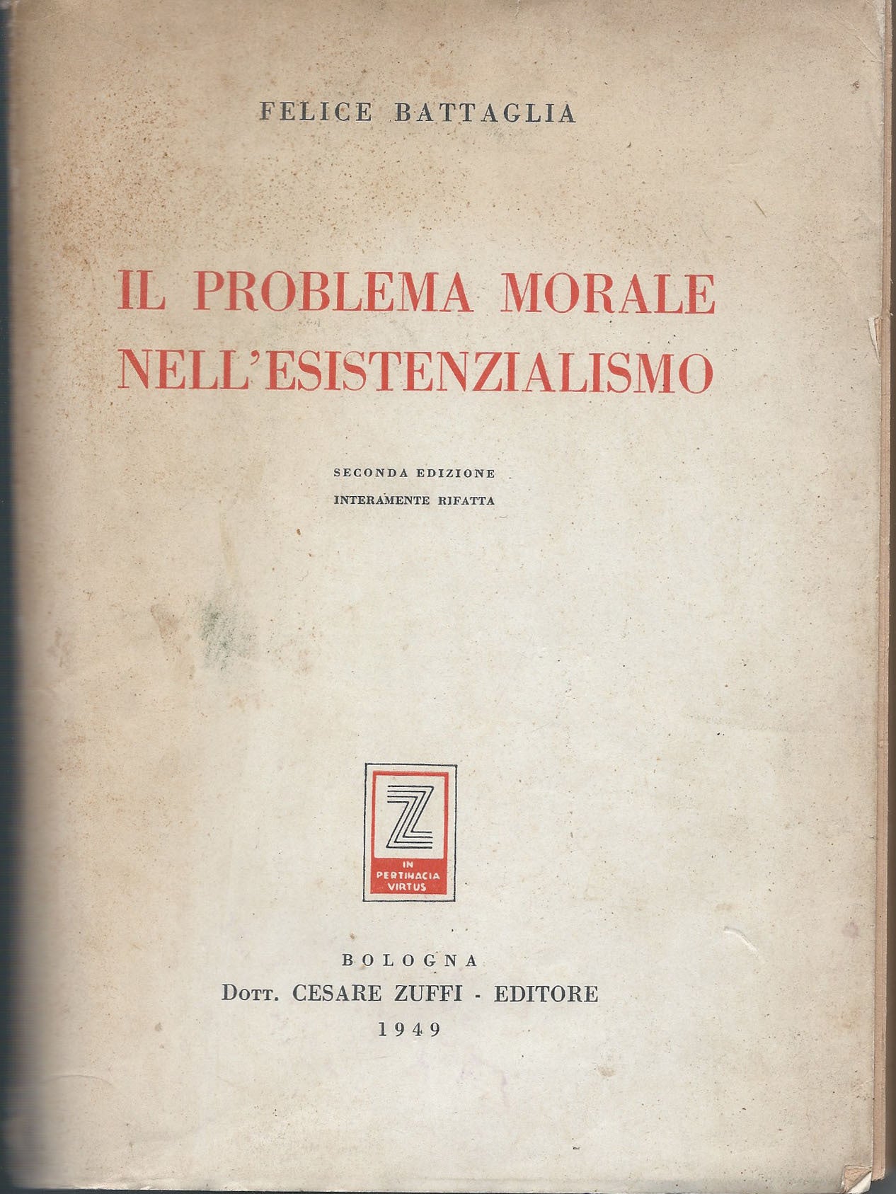 Il problema morale nell'esistenzialismo - copertina
