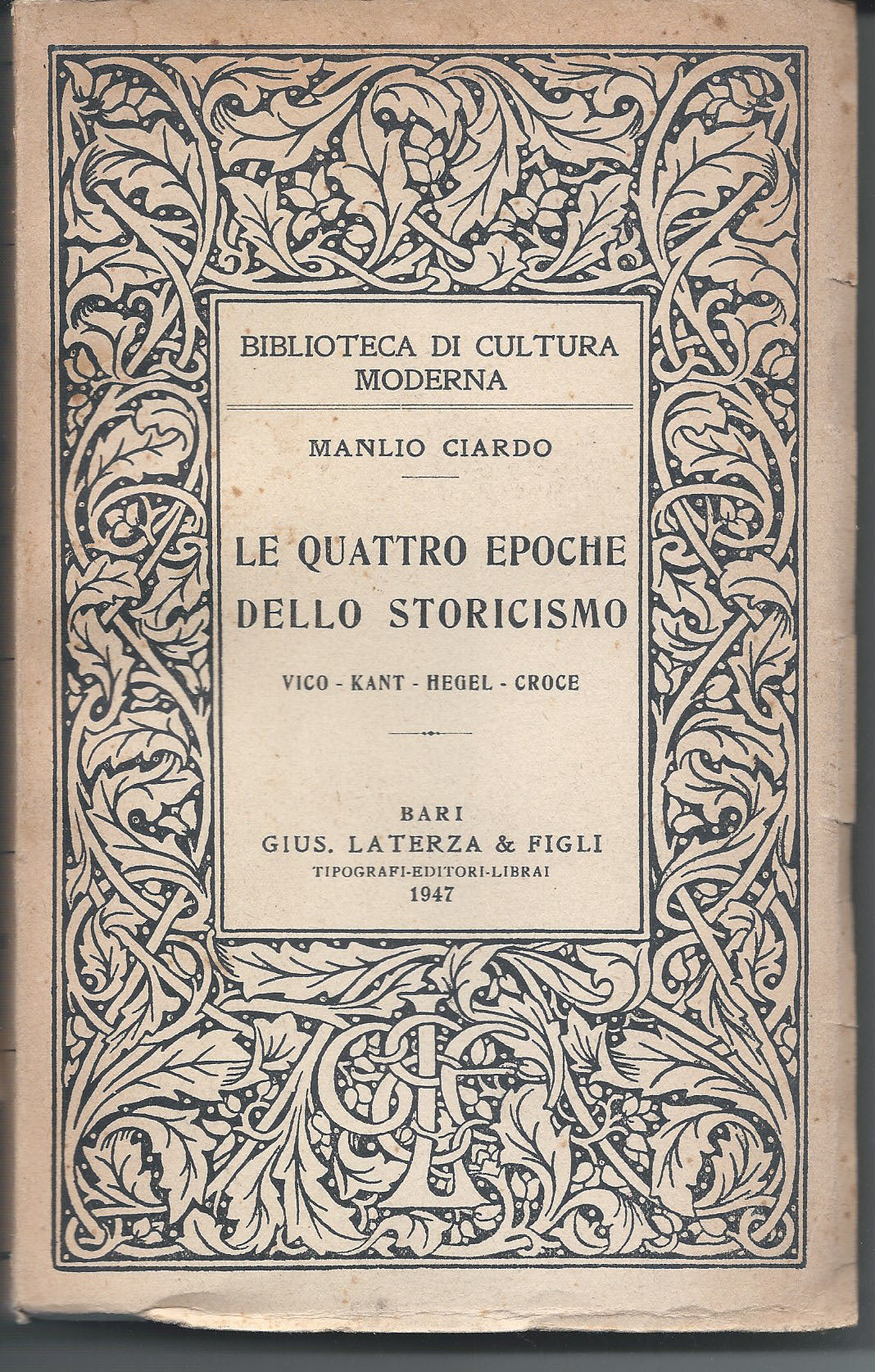 Le quattro epoche dello storicismo - copertina