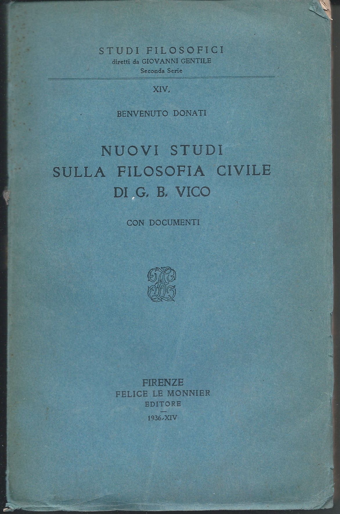 Nuovi studi sulla filosofia civile di G.B. Vico - copertina