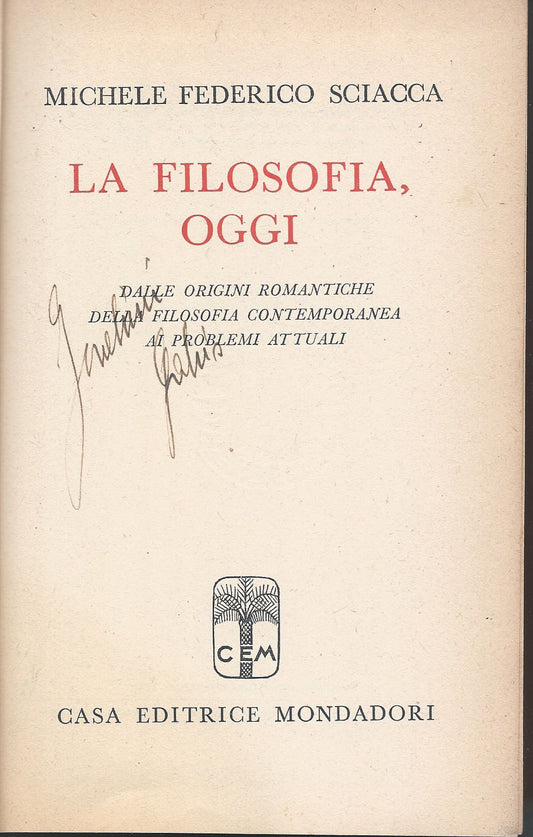 La filosofia oggi - copertina