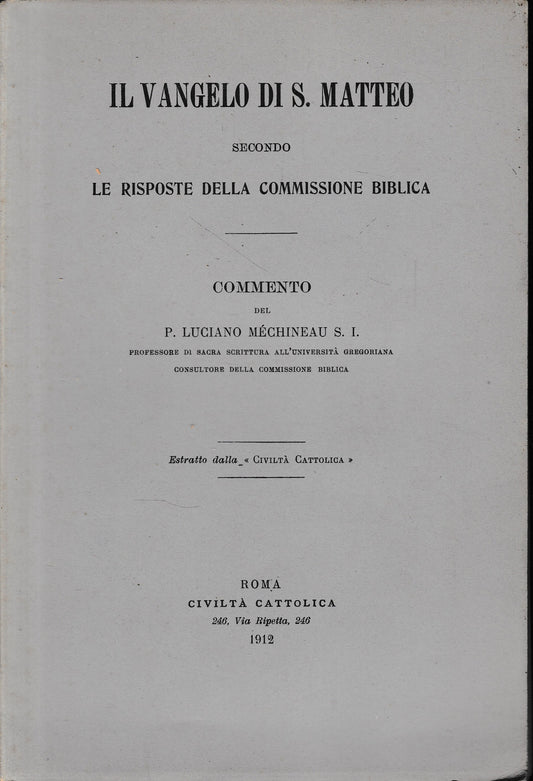 Il Vangelo di S. Matteo - copertina