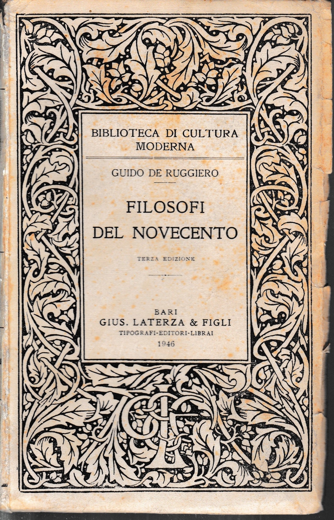 Filosofi del Novecento - copertina