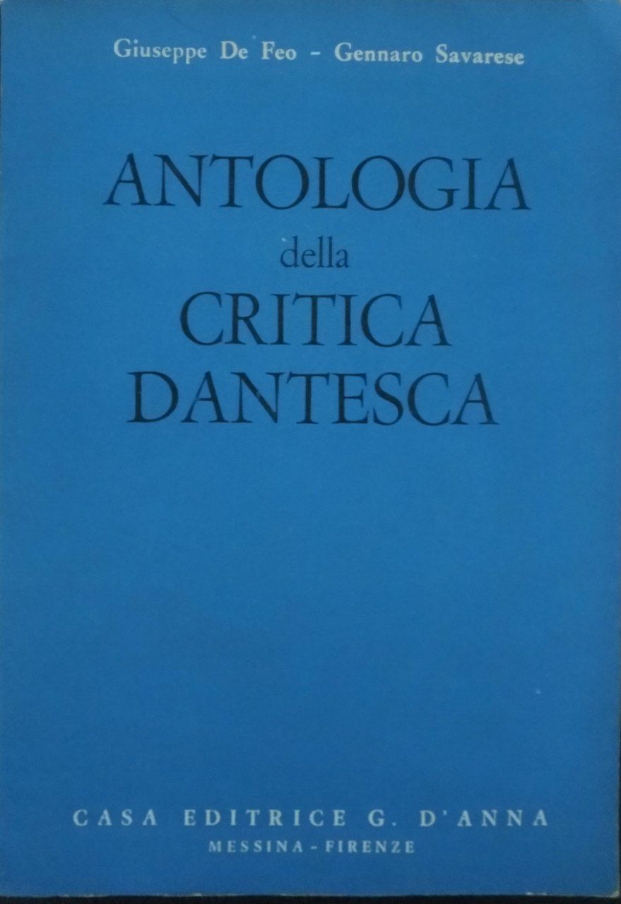 Antologia della critica dantesca - copertina