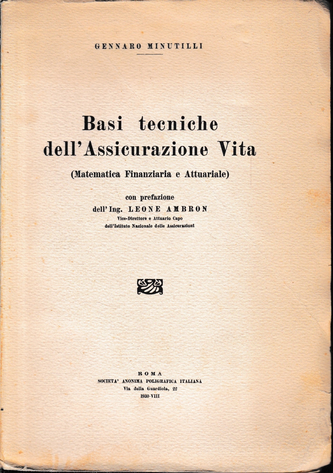 Basi tecniche dell'Assicurazione Vita - copertina
