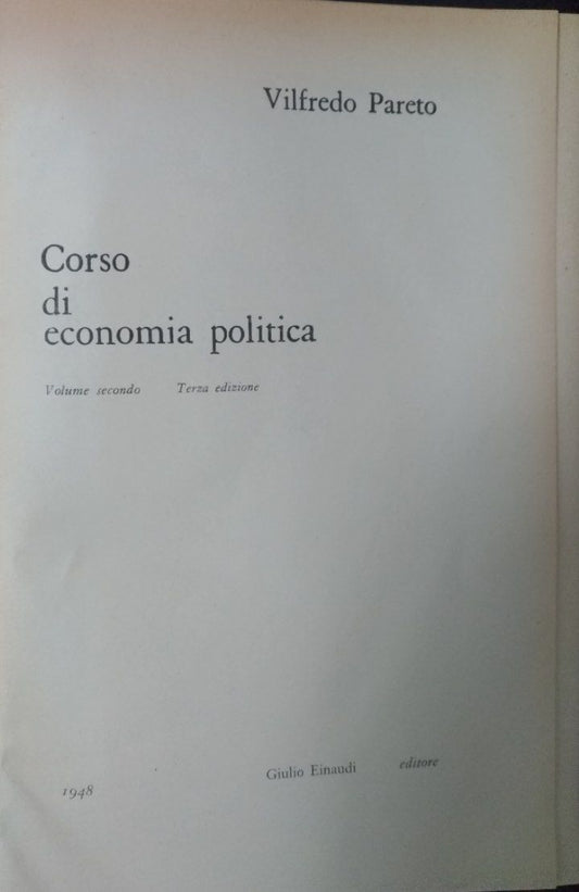 Corso di economia politica. Volume secondo - copertina