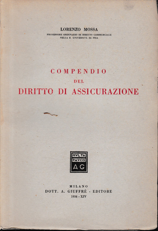 Compendio del Diritto di Assicurazione - copertina