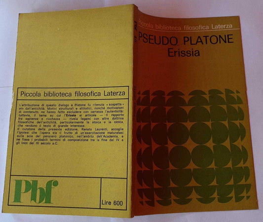 Pseudo Platone Erissia - copertina