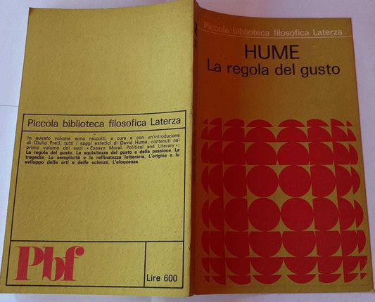 Hume. La regola del gusto - copertina