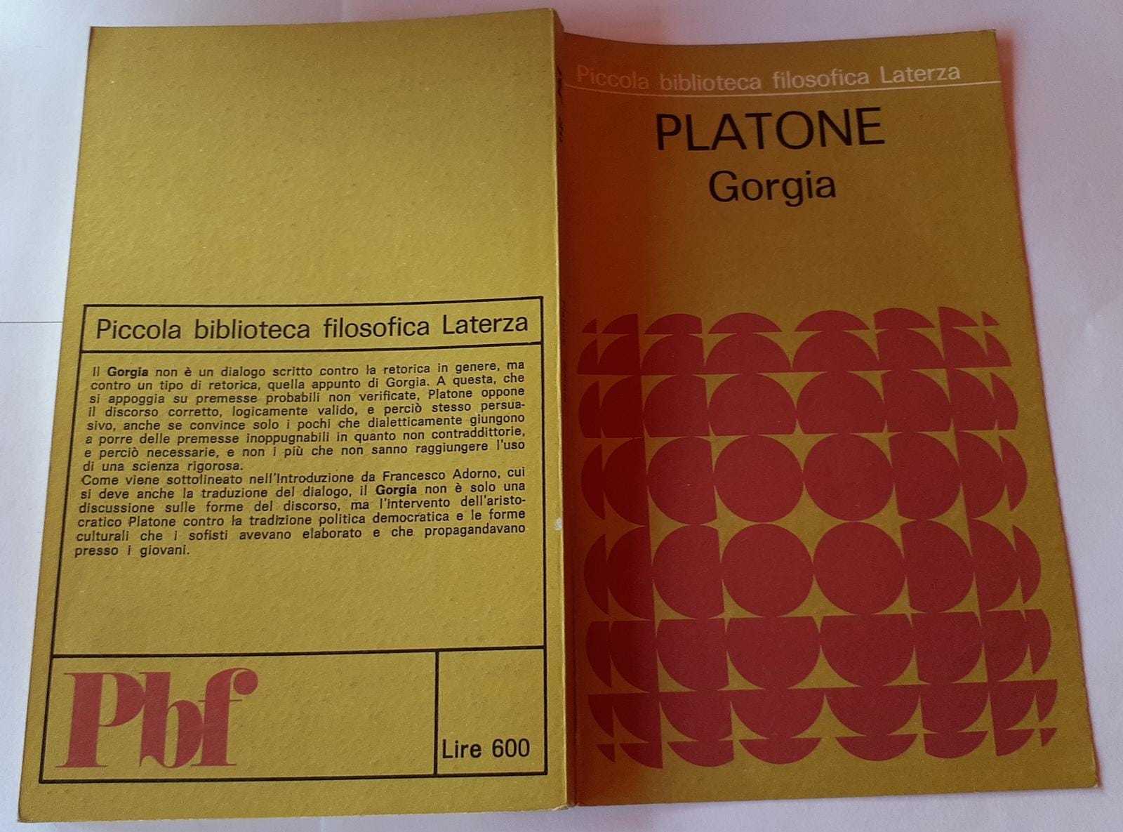 Platone. Gorgia - copertina