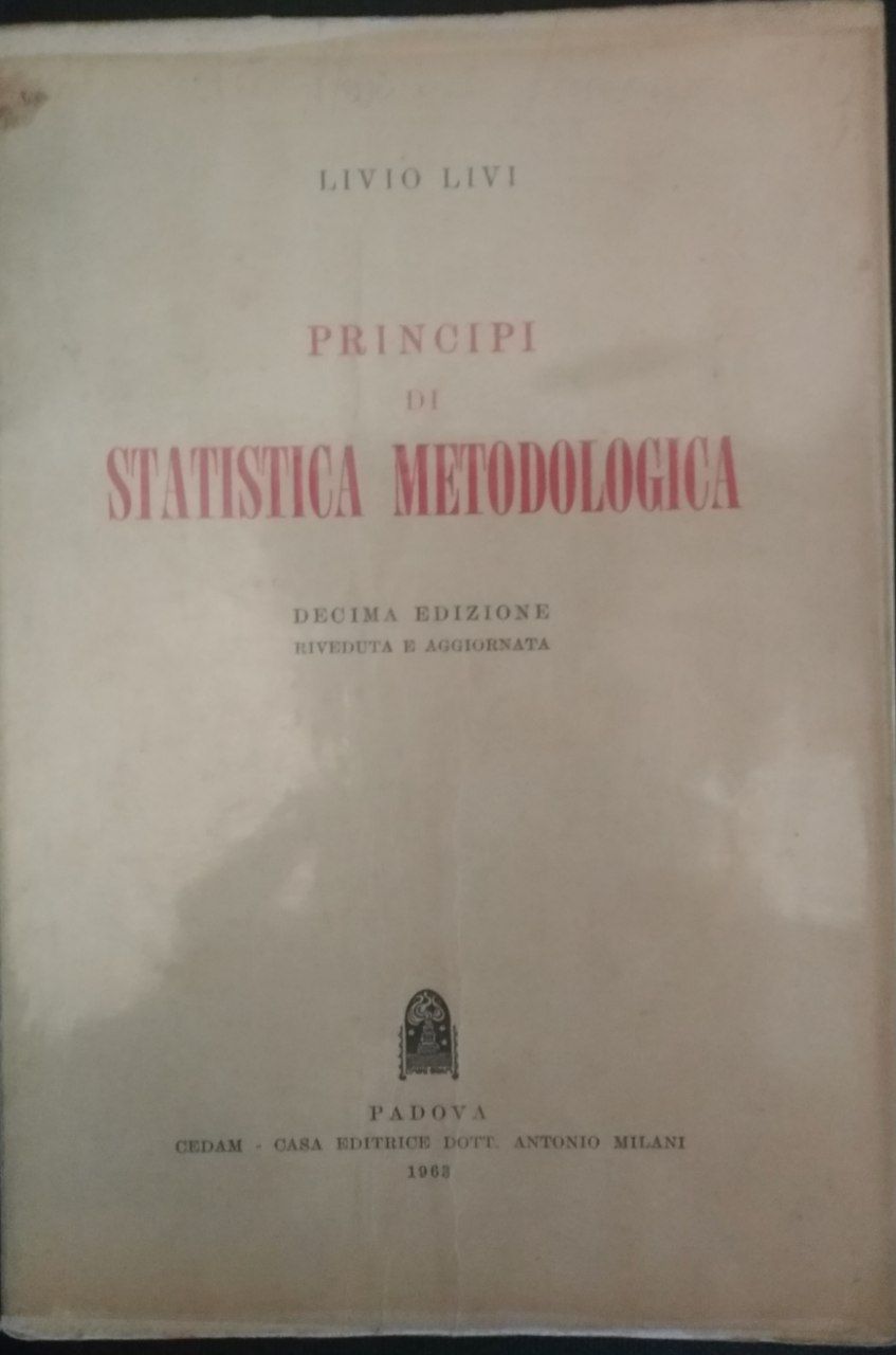 Principi di statistica metodologica - copertina