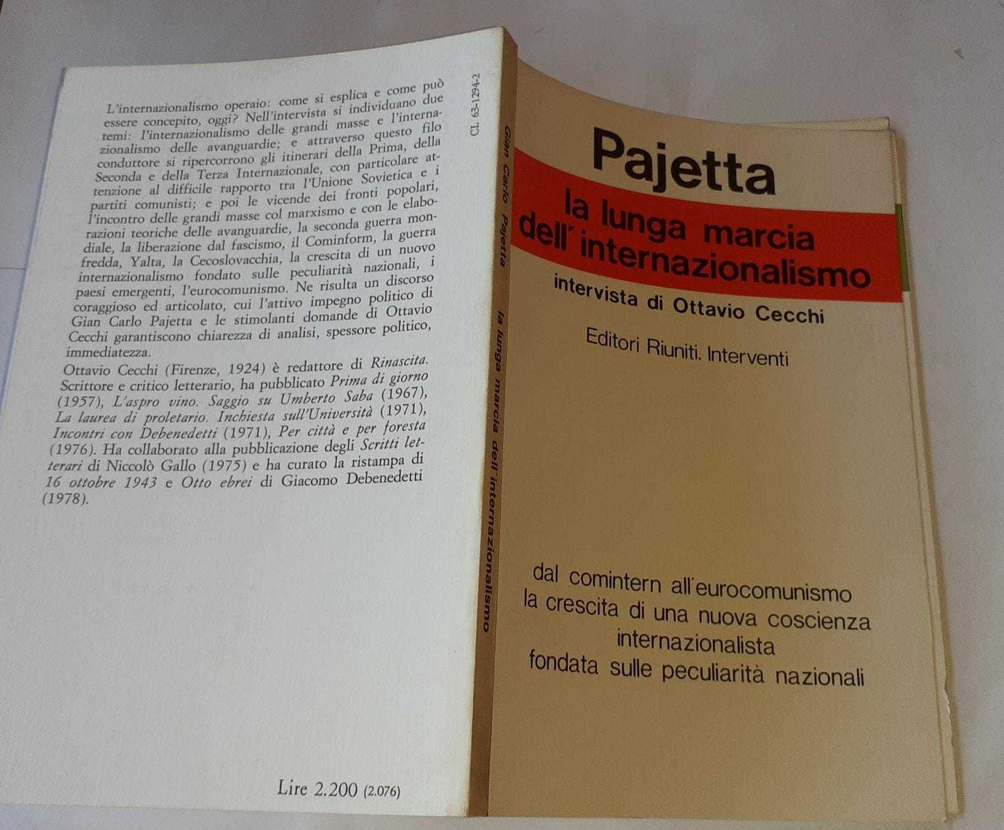 La lunga marcia dell'internazionalismo intervista di Ottavio Cecchi - copertina
