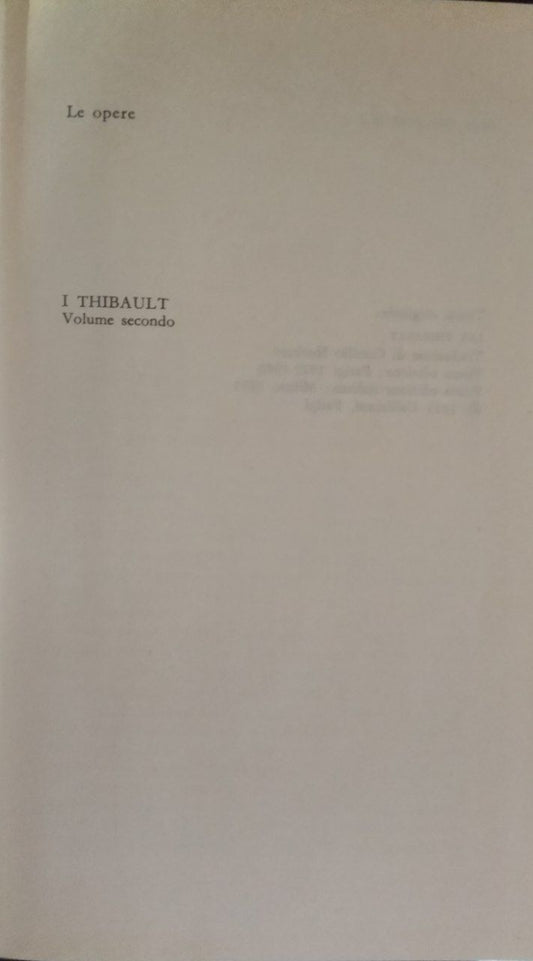 I Thibault. Volume secondo - copertina