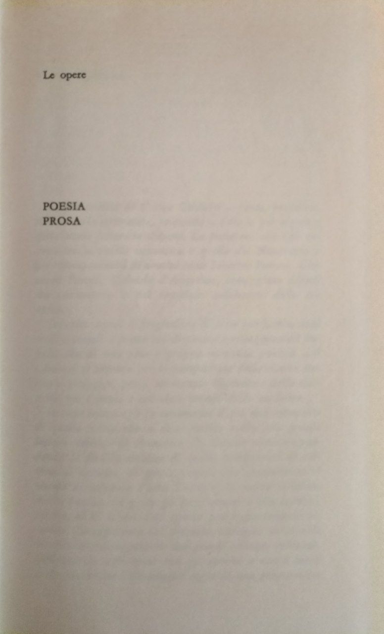 Le opere: Poesia, Prosa - copertina