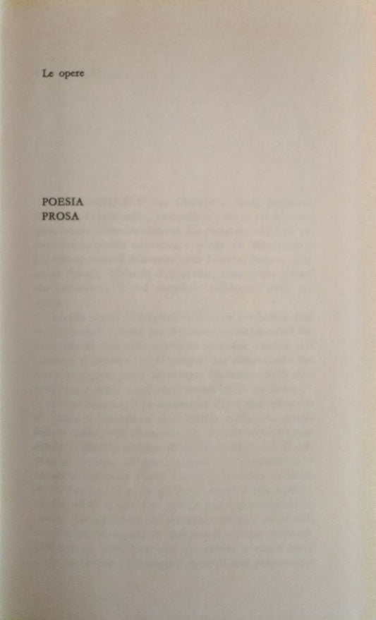 Le opere: Poesia, Prosa - copertina