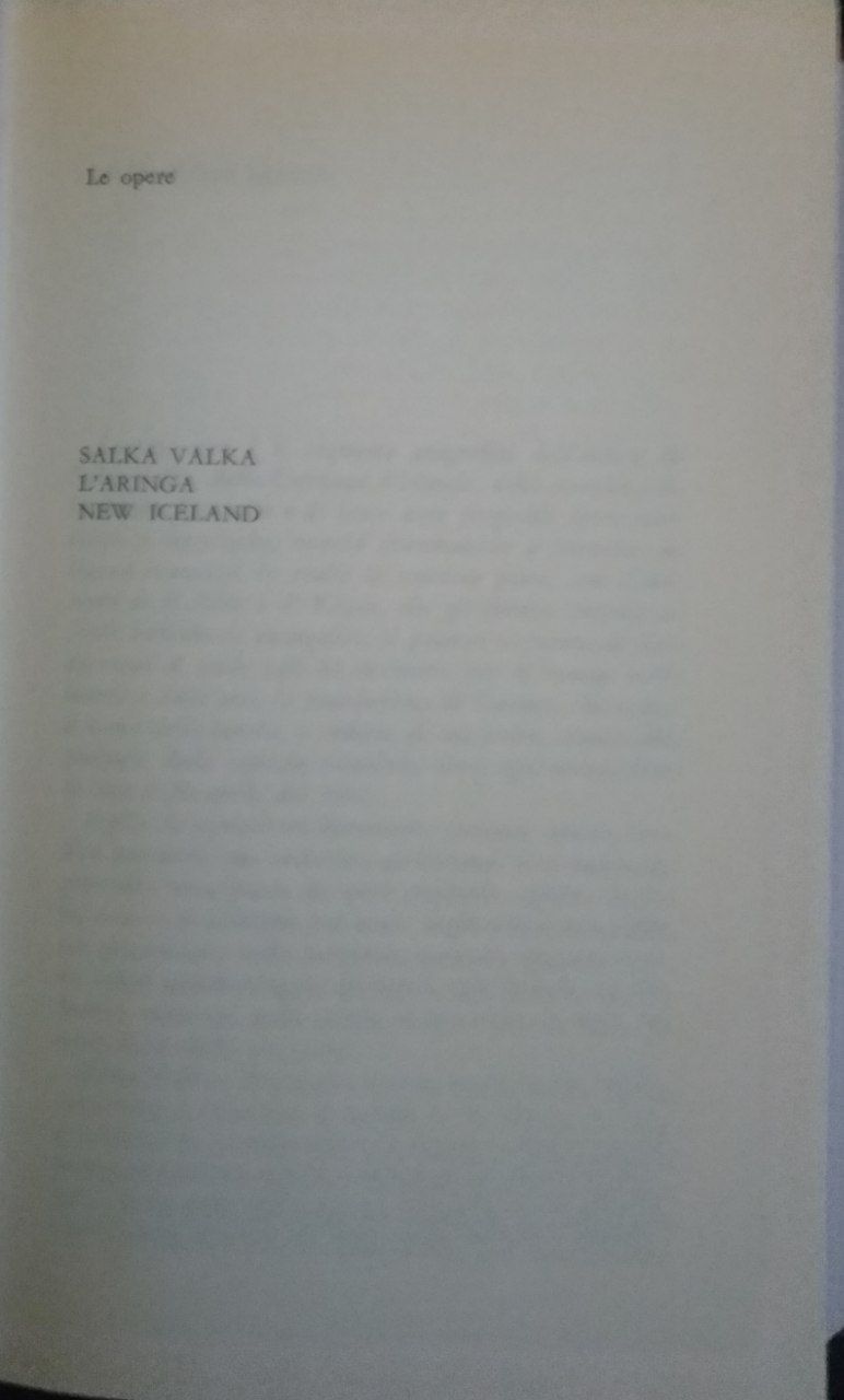 Le opere: Salka Valka, L'aringa, New Iceland - copertina