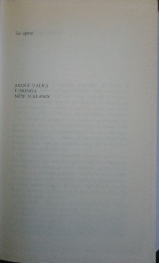 Le opere: Salka Valka, L'aringa, New Iceland - copertina