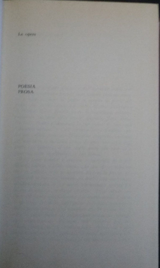 Le opere: Poesia, Prosa - copertina
