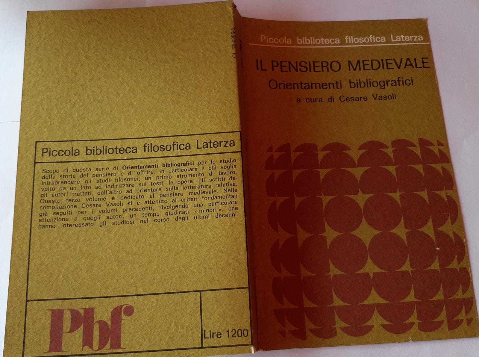 Il pensiero medievale. Orientamenti bibliografici - copertina