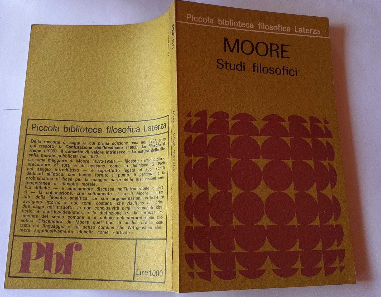 Studi filosofici a cura di Giulio Preti - copertina