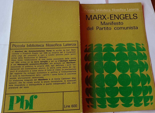 Manifesto del Partito comunista a cura di E. Cantinori Mezzomonti - copertina