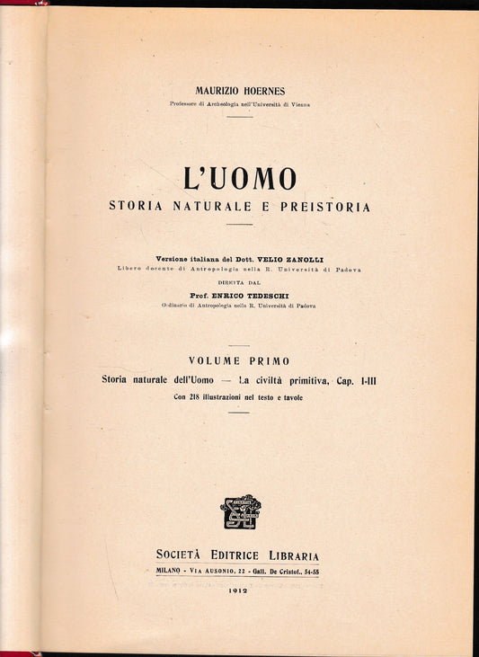 L'uomo. Storia naturale e preistoria. Due volumi - copertina