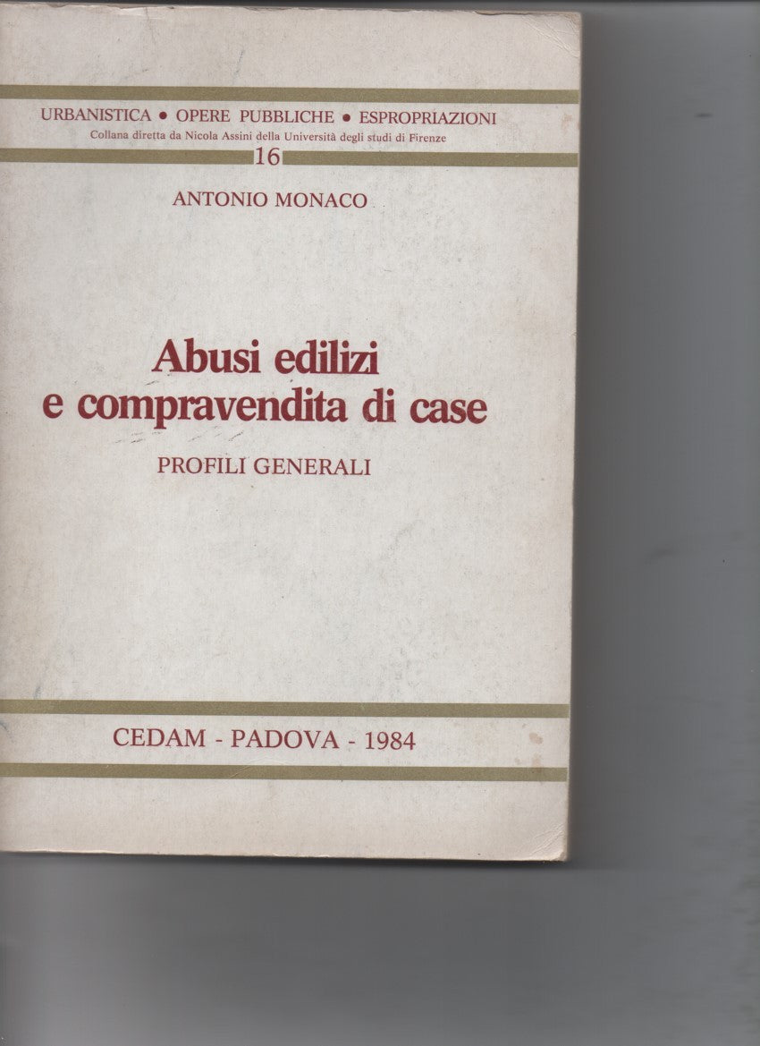 Abusi edilizi e compravendita di case. Profili generali - copertina