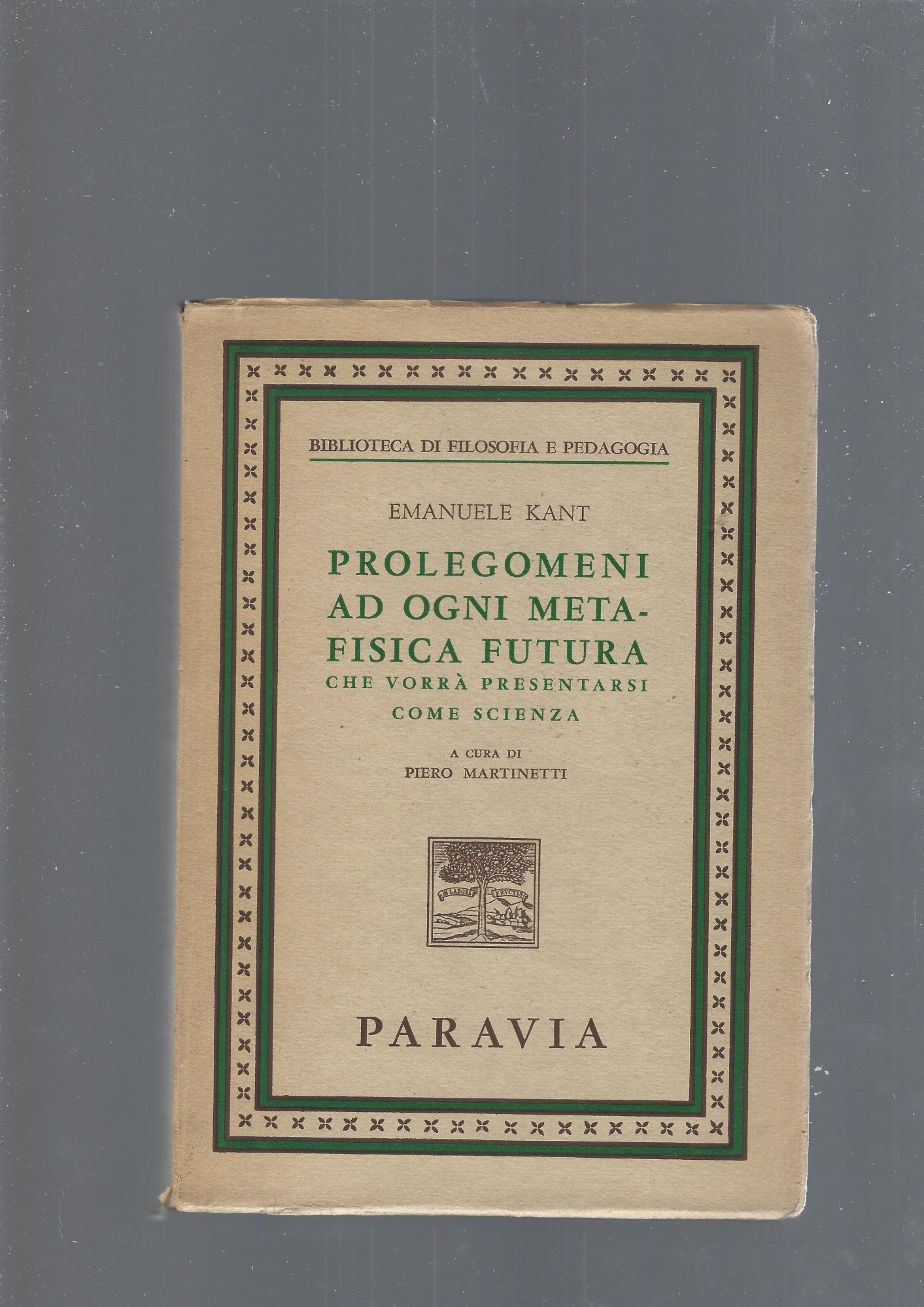 PROLEGOMENI AD OGNI METAFISICA FUTURA - copertina