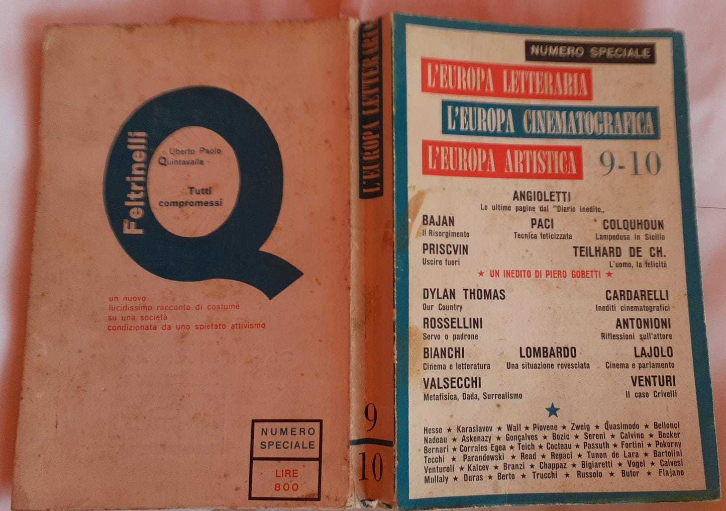 L'Europa letteraria- artistica.  Rivista bimestrale anno II° n° 9-19 del 1961 - copertina