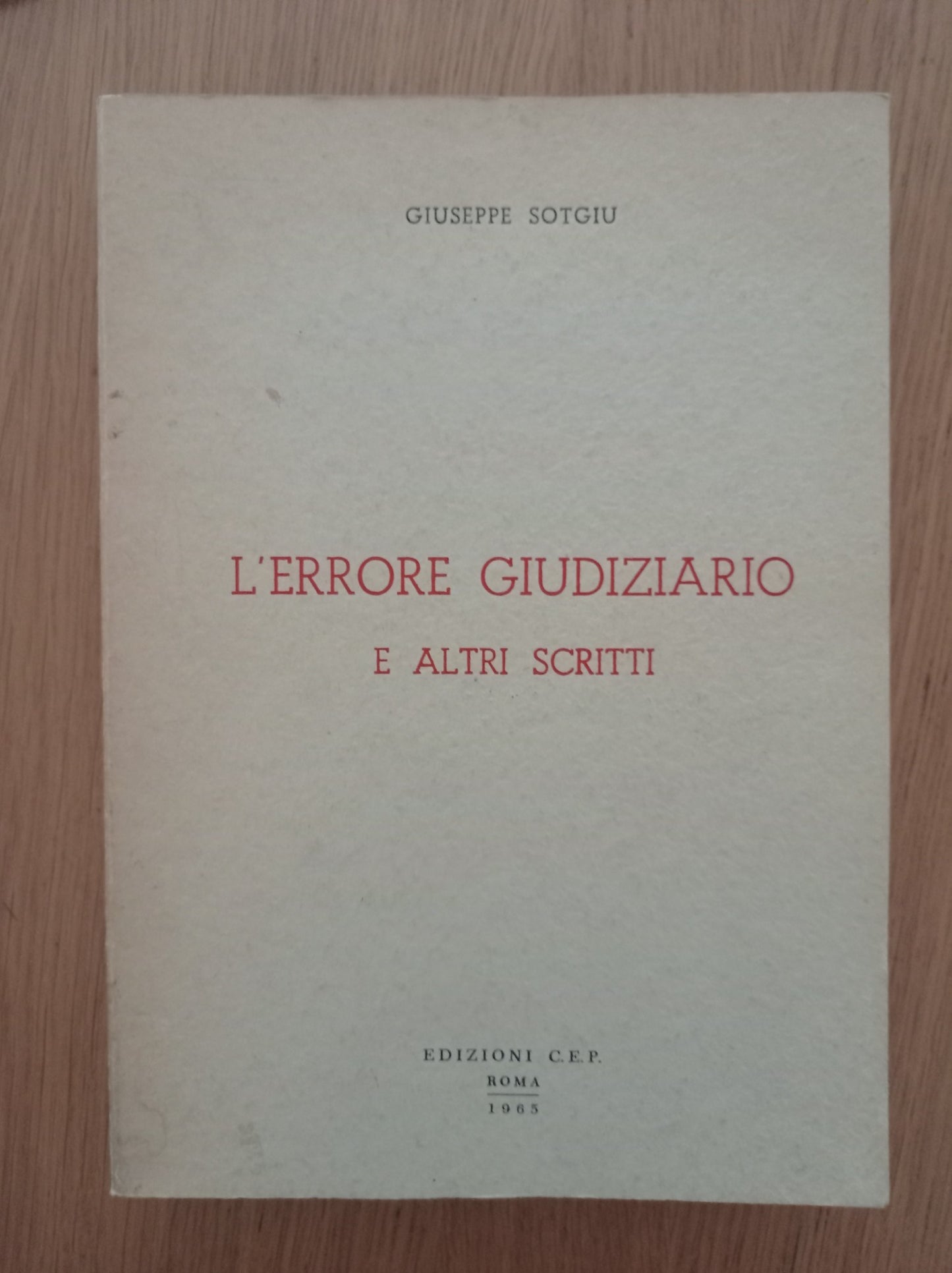 L' errore giudiziario e altri scritti - copertina